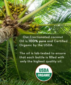 Organic Fractionated Coconut Oil for Skin and Hair, 4 fl oz - Liquid Carrier Oil for Diluting Essential Oils, Hair Growth & Skin Moisturizer - by Pure Body Naturals 27 81oLmrn6DDL