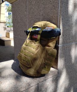 outdoor plus Extra Large Camping Backpack For Men, Military Molle Hiking 2 Daypack 60L70L85L Waterproof Backpacking Rucksack A2-70l/85l-brown-23" High 14 81oNK74G0L