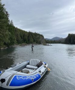 INTEX Excursion Inflatable Boat Series: Includes Deluxe 54in Aluminum Oars and High-Output Pump – SuperStrong PVC – Adjustable Seats with Backrest – Fishing Rod Holders – Welded Oar Locks 4-Person 44 81oNkCt8HnL