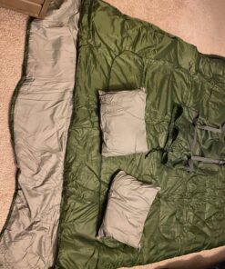 CANWAY Double Sleeping Bag,2 Person Sleeping Bag Lightweight Waterproof with 2 Pillows for Camping, Backpacking, or Hiking for Adults or Teens Queen Size XL & XXL Army Green 29 81oO5QTaqzL