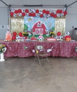 Fun Express Red Bandana Print Plastic Table Skirt - Party Supplies - 1 Piece 14 81oO67Tm64L