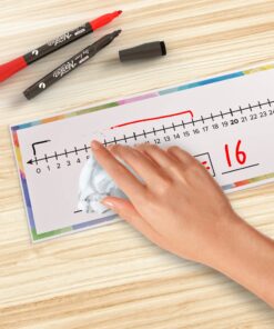 0-100 Dry Erase Number Line Board Double Sided 4 Feet Number Lines for Students with a Red & Black Dry Erase Marker Featuring 0-100 Number Line on One Side and Blank Line on The Reverse Side Set of 1 Board/2 Markers 27 81oOvvKxfkL