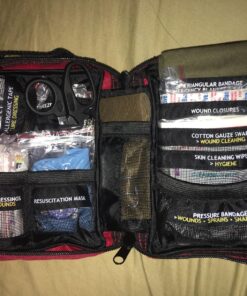 Surviveware Comprehensive Premium First Aid Kit Emergency Medical Kit for Trucks, Cars, Camping, Office and Sports and Outdoor Emergencies - Small 100 Piece Set Regular 50 81oPL7ulLgL