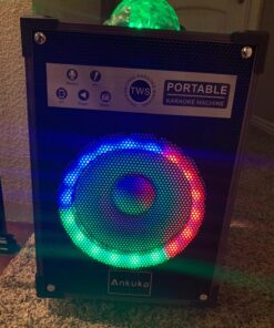 Ankuka Karaoke Machine, Portable Bluetooth Speaker with Disco Lights,Subwoofer PA System with 2 Wireless Microphones for Christmas,Birthday Party 39 81oQY2PC2kL