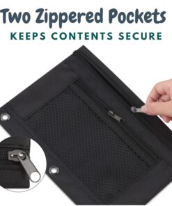 1InTheOffice Pencil Pouch 3 Ring, Black, Pencil Pouch For 3 Ring Binder 2 Pack (Canvas Black) Canvas Black 13 81oQcMJAWqL