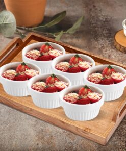 Cinf White Porcelain 4 oz. Ramekins Pudding Bowls Dishes Cup for Baking- Set of 6,Oven,Microwave,Freezer and Dishwasher Safe Ivory White 3.5 oz 12 81oTGuwAbBL
