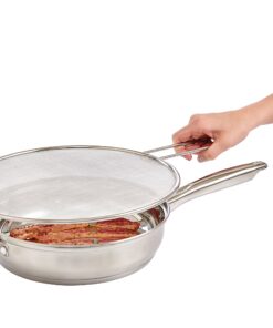 HIC Kitchen Splatter Screen, 18/8 Stainless Steel with Fine Mesh, 11.5-Inch 11.5-Inch Splatter Screen 3 81oTgDZR2lL