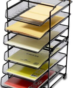 Alternative view of DecoBros Stackable 3 Tier Desk Document Letter Tray Organizer, Black