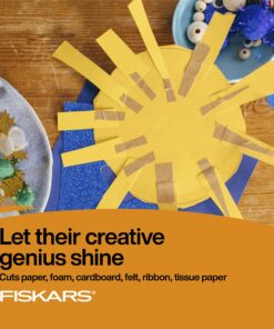 Fiskars 5" Left-Handed Softgrip Pointed-Tip Scissors for Kids 4-7 - Scissors for School or Crafting - Back to School Supplies - Blue Lightning 5 Inch Left Handed Blue Lightening 20 81oTsQldSOL