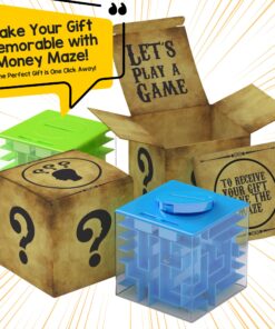 Money Gift Box Puzzle - Most Fun & Annoying Mystery Box for Adults, Money Box for Cash Gift Pull for Kids, Money Maze Puzzle Box for Adults Cash Gift for Kids with Well-Crafted Package Money Maze Box Blue 28 81oTuW0bzdL