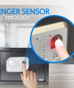 SereneLife Heavy Duty Fireproof Electronic Fingerprint Safe Box-Electronic Lock System with Mechanical Override,Digital Touch Button Control Pad-Includes 2 Keys for Unlocking-Dimension 9.8Dx13.8Wx9.8H 12 81oV0yz0D7L