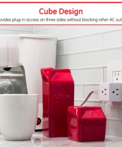 GE 3-Outlet Extender, Grounded Wall Tap, Adapter Spaced, 3-Prong, Multiple Plug, Power Splitter, Cruise Essentials, Use for Home Office School Dorm, UL Listed, White, 58368 1 Pack 3 Outlet | 3-Prong Cube 38 81oVXL1IZTL