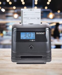 Pyramid Time Systems, Model 5000 Auto Totaling Time Clock, Handles up to 100 Employees, Made in USA, black Standard 10 81oVg0FpjML