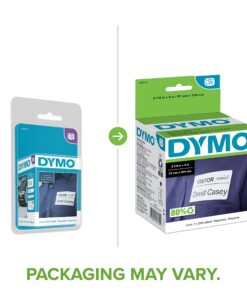 DYMO LW Self-Adhesive Name Badge Labels for LabelWriter Label Printers, White, 2-1/4'' x 4'', 1 roll of 250 (1760756) 250 labels 2-1/4 x 4" 8 81oW1j43C4S