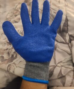 G & F Products - 3100L-DZ-Parent 12 Pairs Large Rubber Latex Double Coated Work Gloves for Construction, gardening gloves, heavy duty Cotton Blend Blue Large (Pack of 12) General Purpose 49 81oWRV8KgJL 1