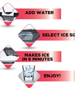 Frigidaire EFIC117-SSRED-COM Stainless Steel Ice Maker, 26lb per day, RED STAINLESS 17 81oWlQx1vQL