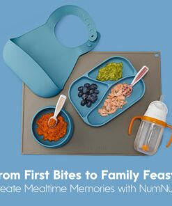 NumNum Baby Spoons Set, Pre-Spoon GOOtensils for Kids Aged 6+ Months - First Stage, Baby Led Weaning (BLW) Teething Spoon - Self Feeding, Silicone Toddler Food Utensils - 2 Spoons, Gray/Green Storm Gray/Glacier Green 29 81oWmagpI4L