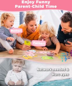 KOKODI Toddler Toys for Girls 2 3 4 5 Year Old, Learning Talking Flash Cards Toys for Autistic Toddlers, Educational Pocket Sensory Gifts for Kids, Autism Toys with 224 Sight Words, Montessori Toys 224 Words Pink 10 81oX0xIlH9L