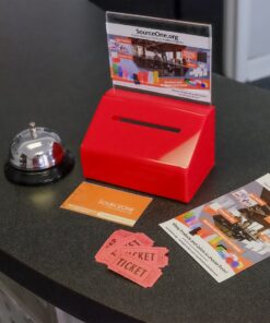 Acrylic Heavy Duty Donation/Ballot Box with Lock and Sign Holder Red 1 Pack 8 81oXVV2kGJL