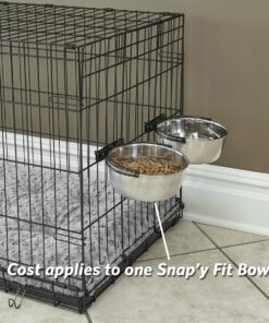 MidWest Homes for Pets Snap'y Fit Food Bowl | Pet Bowl, 20 oz. (2.5 cups) | Dog Bowl Easily Affixes to a Metal Dog Crate, Cat Cage or Bird Cage | Pet Bowl Measures 6L x 6W x 2H Inches,Silver 20 Ounces (2.5 cups) 27 81oYEWsjLEL