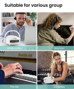Snailax Upgraded Hand Massager with Heat, Compression, Cordless Hand Massager TooL for Arthritis and Carpal Tunnel, White Noise Machine, Night Light, Bluetooth Speaker, Gifts for Women,Men,App Control Upgraded 423APP 39 81oYVOWYezL