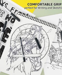 Alternative view of Rollerball Pen Fine Point Pens: 16 pack Black Liquid Ink Roller Ballpoint Gel Pens, 0.5 mm Extra Fine Tip Rolling Ball Stick Pens for Smooth Writing, Journaling Notes Drawing School Office Stationary