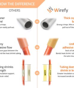 Wirefy 180 PCS Heat Shrink Butt Connectors Kit - Marine Grade Wire Butt Splice Connectors - Electrical, Waterproof - 22-10 AWG Butt Connector Kit - 22-10 AWG 11 81oaC8DhYL