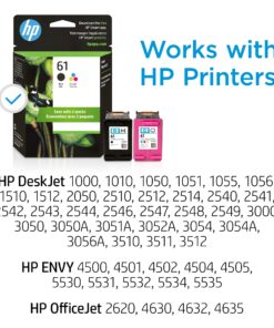 Alternative view of HP 61 Black/Tri-color Ink (2 Count - pack) | Works with DeskJet 1000, 1010, 1050, 1510, 2050, 2510, 2540, 3000, 3050, 3510; ENVY 4500, 5530; OfficeJet 2620, 4630 | Eligible for Instant Ink | CR259FN