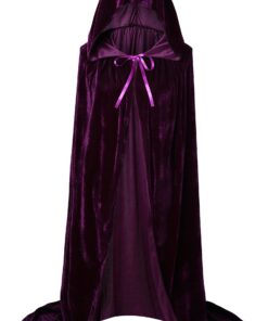 VGLOOK Unisex Adults Hooded Cloak Velvet Cape for Halloween Cosplay Costumes Large Purple 19 81ob7ri1s1L