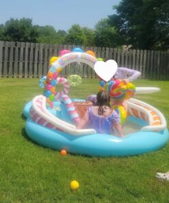 INTEX 57149EP Candy Zone Inflatable Swim Play Center: with Splash Pool and Waterslide – 116" x 75" x 51" 25 81ocO9kIXaL