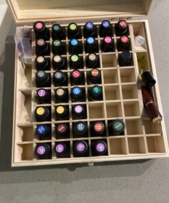 Wooden Essential Oil Box - Holds 52 (5-15 ml) & 6 (10ml Roll-On) Essential Oil Bottles - Perfect Essential Oils Case for Presentations - Protects Your Oils from Damaging Sunlight 1 Count (Pack of 1) 30 81odCcav ZL 1