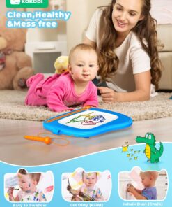 KOKODI Toddler Magnetic Drawing Board with Sturdy Legs, Large Colorful Mess Free Sketch Scribble Doodle Pad, Christmas Birthday Gifts Toys for Boys Kids Preschooler Age 18 Month to 1 2 3 Years Old Blue 13 81odOFP2g0L