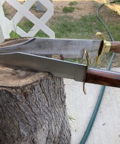 SZCO Supplies 15” Classic Wood Handle Carbon Steel Bowie Blade Outdoor Survival Knife,Brown/Brass 55 81oevcBbE0L