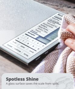 Greater Goods Nutrition Scale, Food Grade Glass, Calorie Counting Scale, Meal Prep Scale, and Weight Loss Scale, Designed in St. Louis, Silver 32 81ogE Dlg5L