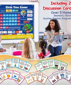 Circle Learning Time Center Pocket Chart Calendar Set, Educational Pocket Chart Learning Shape, Color Classroom Pocket Chart-Number Pocket Chart Wording Rhyme Pictures Pocket Chart 329 Cards 13 81oh8mIh7ZL