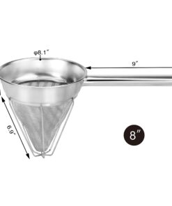 Alternative view of New Star Foodservice 537423 Stainless Steel Reinforced Bouillon Strainer, 8-Inch