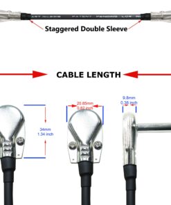 WORLDS BEST CABLES 6 Units - 6 Inch - Pedal, Effects, Patch, Instrument Cable Custom Made Made Using Mogami 2319 Wire and Eminence Nickel Plated ¼ inch (6.35mm) R/A Pancake Type Connectors 16 81oi6dqYo4L