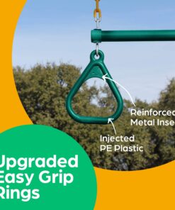 Jungle Gym Kingdom Swing Sets for Backyard, Monkey Bars & Swingset Accessories - Set Includes 18" Trapeze Swing Bar & 48" Heavy Duty Chain with Locking Carabiners - Outdoor Play Equipment (Green) Green 28 81oig3AQ0fL