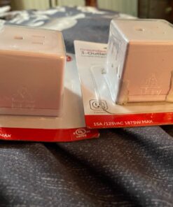 GE 3-Outlet Extender, Grounded Wall Tap, Adapter Spaced, 3-Prong, Multiple Plug, Power Splitter, Cruise Essentials, Use for Home Office School Dorm, UL Listed, White, 58368 1 Pack 3 Outlet | 3-Prong Cube 50 81oiheGCsML