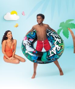 INTEX 68209EP Inflatable River Rat Tube: 2 Air Chambers – All-Around Grab Line – 48" Diameter – 220lb Weight Capacity 13 81ojNUAVm9L