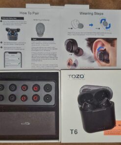 TOZO T6 True Wireless Earbuds Bluetooth 5.3 Headphones Touch Control with Wireless Charging Case IPX8 Waterproof Stereo Earphones in-Ear Built-in Mic Headset Premium Deep Bass Black Classic Edition 60 81okMt1zX5L 1