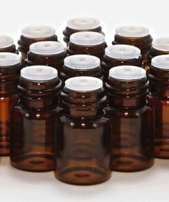 Vivaplex 24, Amber, 2 ml (5/8 Dram) Glass Bottles, with Orifice Reducers and Black Caps 15 81okus4wwsL
