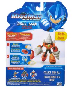 Jakks Pacific Fully Charged – Deluxe Drill Man Articulated Action Figure with Spinning Drills and Drill Man Buster Accessory (to swap onto the Mega Man figure)! Based on the new show! 16 81oogHu9nFL