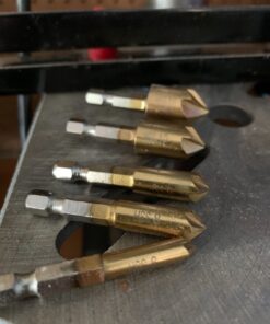 Baban Countersink Drill Bit,Countersink Drill Bit Set 6 Pcs 1/4'' Hex Shank HSS 5 Flute Countersink 90 Degree Center Punch Tool Sets for Wood Quick Change Bit 6mm-19mm 37 81opTHkLanL