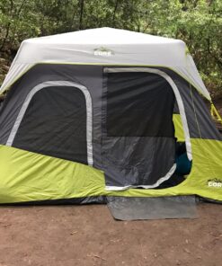 CORE 6 Person Instant Cabin Tent | Portable Large Pop Up Tent with Easy 60 Second Camp Setup for Family Camping | Included Hanging Organizer for Outdoor Camping Accessories Dark Gray/Green 60 81opjv5I1jL