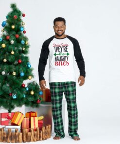 Alternative view of IFFEI Matching Family Pajamas Sets Christmas PJ's Letter Print Top and Plaid Pants Jammies Sleepwear Pet One Size Green Letter