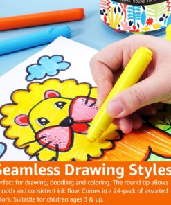 Amazon Basics Washable Round Tip Assorted School Marker Pens, Pack of 24 Colors 37 81oqlhYUKNL