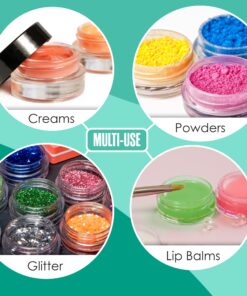 Houseables 3 Gram Jar, 3 ML, Black, 50 Pk, BPA Free, Cosmetic Sample Empty Container, Plastic, Round Pot, Screw Cap Lid, Small Tiny 3g Bottle, for Make Up, Eye Shadow, Nails, Powder, Paint, Jewelry 50 Count 32 81oqrbM3URL