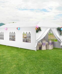 FDW 10x30 Party Tent Wedding Patio Gazebo Outdoor Carport Canopy Shade with Side 8 Removable Walls 10'x30' Party Tent 27 81oqwivwtL