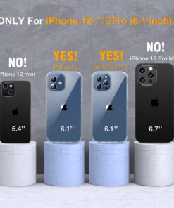 Miracase Glass Series for iPhone 12/12 Pro - Full-Body Rugged Protective Case with Built-in 9H Tempered Glass Screen Protector and Camera Lens Protector - Crystal Clear 14 81ovWCtkJ3L